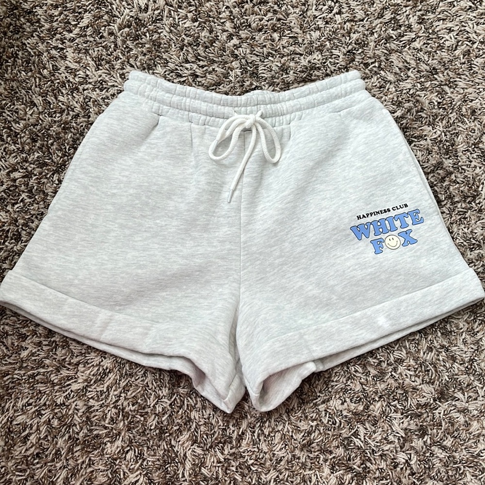 Women’s White Fox Sweat Shorts